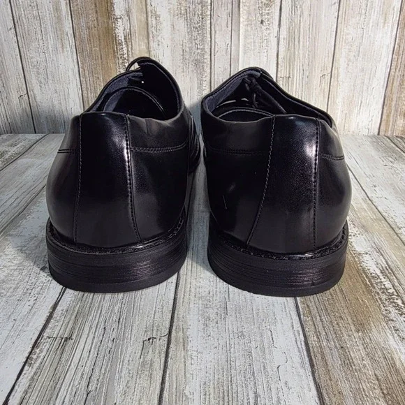 BRUNO MARC Mens Black Leather Square Toe Lace Up Dress Shoes Size 15